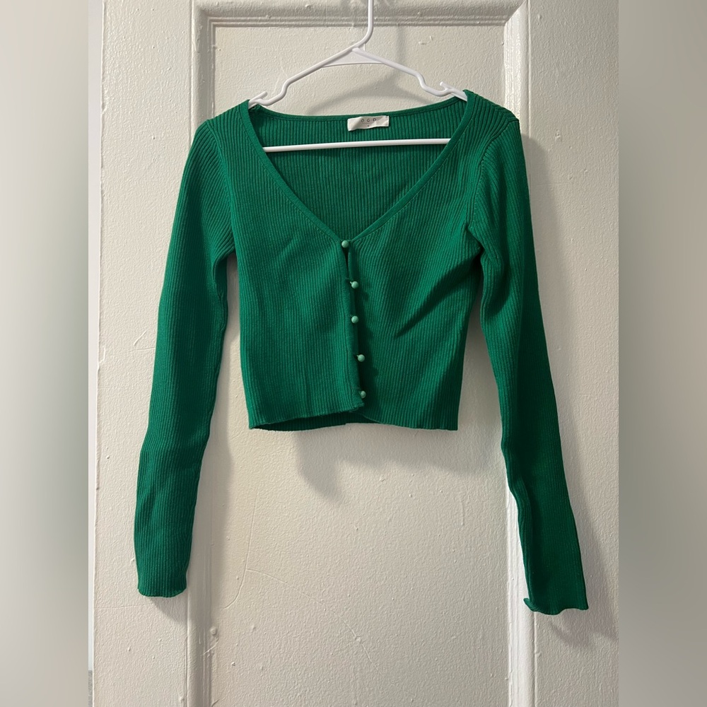 One Grey Day Green Lala Cardigan